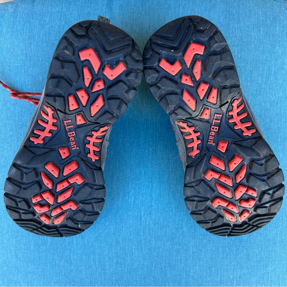 L.L. Bean Kids Trail Model Hiking Shoes - gray/orange/green - size 4 - Picture 10 of 11